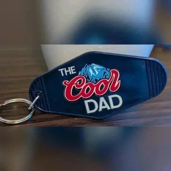 Handmade retro motel keychain the cool dad. Listing price for one keycha… - Picture 5 of 6